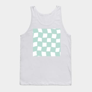 Abstract Checker Board - pastel teal green Tank Top